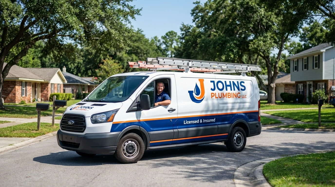 Johns Plumbing LLC service van in Windsor, CO