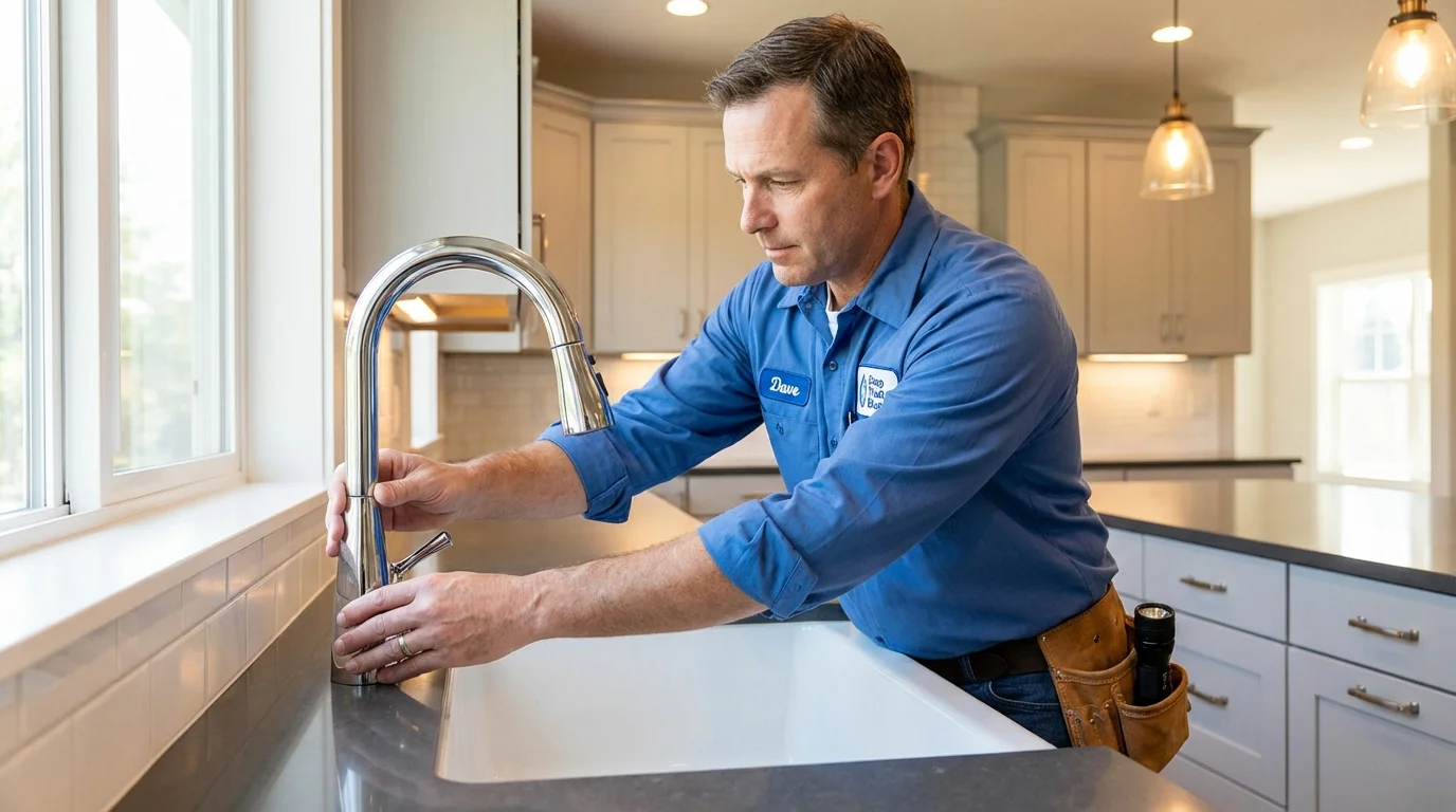 Kitchen faucet installation by Johns Plumbing LLC in Windsor